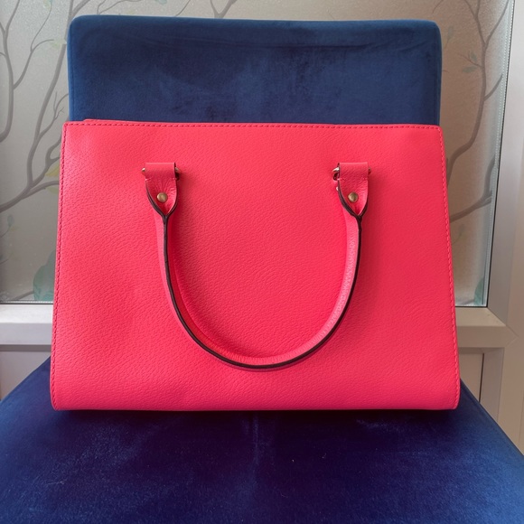 Kate Spade Wellesley Flamingo Pink Leather Tote Bag *shoulder strap missing* - Picture 3 of 14